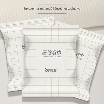 Beixinyi Kockás Egyszerhasználatos Kompresszált Fürdő Törölköző - Növényi rostból, Vízfelvétel 0-5 s
