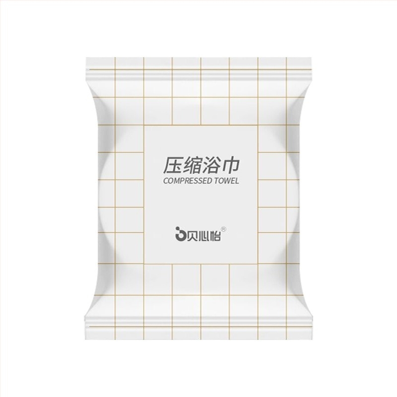 Beixinyi Kockás Egyszerhasználatos Kompresszált Fürdő Törölköző - Növényi rostból, Vízfelvétel 0-5 s