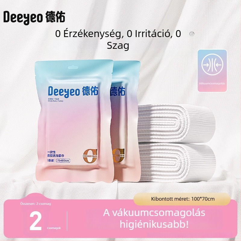 Egyszer használatos vákuumos fürdőlepedő utazásokhoz és szállodákhoz, hordozható, vastagított, nedves és száraz használatra, viszkóz rostból