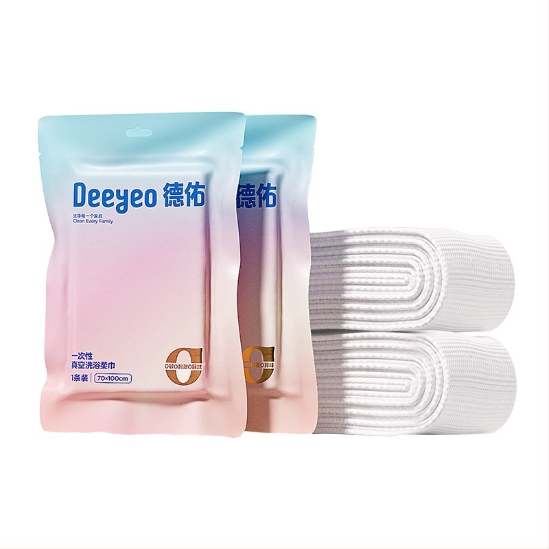 Egyszer használatos vákuumos fürdőlepedő utazásokhoz és szállodákhoz, hordozható, vastagított, nedves és száraz használatra, viszkóz rostból