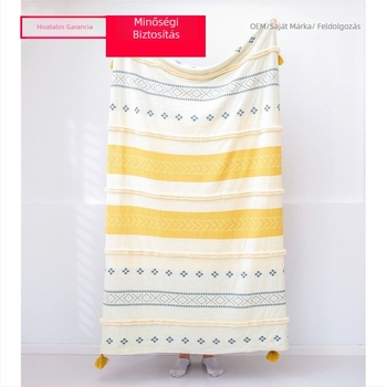 Pamut kötött frottír kanapé takaró – geometriai minta, könnyű luxus, 800–999 g, tavasz–ősz, első osztály, testreszabható feldolgozás, licencelhető magáncímke