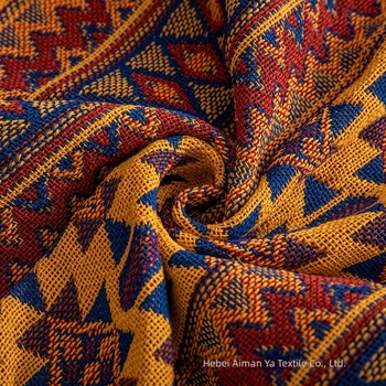 Kötött kétoldalas kanapé takaró geometriai mintával, pamut, 300–499 g, testreszabható, etnikus stílus