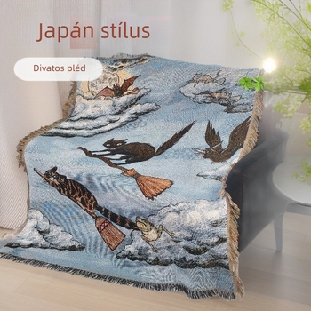 Japán stílusú egyszemélyes kanapéhuzat, prémium poliészter pléd Cartoon mintával, testreszabható, 300–499 g, minden évszakra