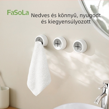 FaSoLa Falra Szerelhető Törölközőtartó – Fúrás nélkül, Konyhai törölközőhöz, Modern Minimalista Dizájn, Anyagok: ABS, Szilikon, Akril Ragasztó, Súly 23 g