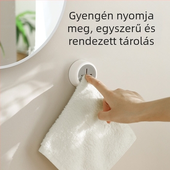 FaSoLa Falra Szerelhető Törölközőtartó – Fúrás nélkül, Konyhai törölközőhöz, Modern Minimalista Dizájn, Anyagok: ABS, Szilikon, Akril Ragasztó, Súly 23 g