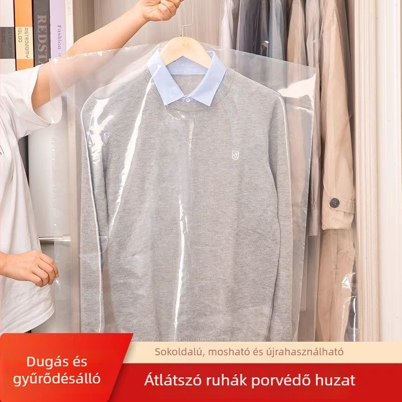 Ruhák porvédő tasak, műanyag, egyszerű modern stílus
