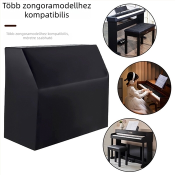 Függőleges zongora védőhuzat, selyem poliészter anyag, porvédő, testreszabható