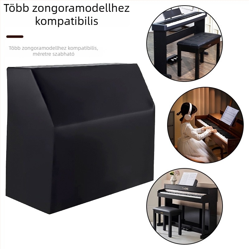 Függőleges zongora védőhuzat, selyem poliészter anyag, porvédő, testreszabható