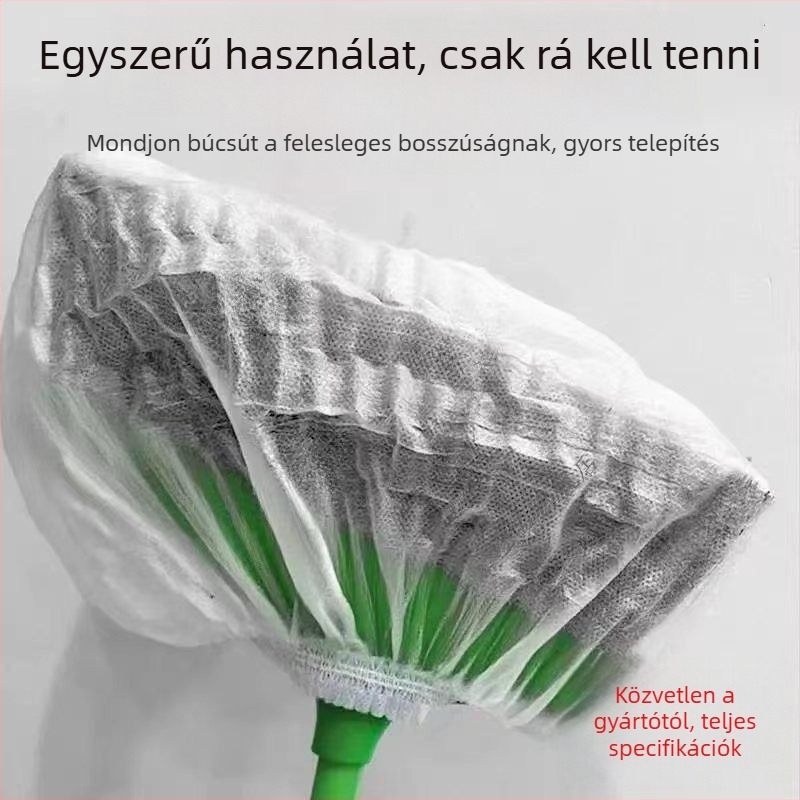 Egyszer használatos seprűfedő háztartási használathoz, textile anyagú, nem szőtt külső, 100 db/csomag, 100 csomag/doboz, készleten