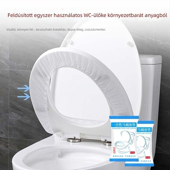 Egyszer használatos WC ülés párna, egyedi csomagolás, univerzális illeszkedés, szövet anyag, porvédő