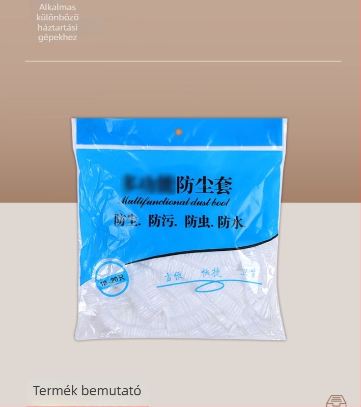 Egyszer használatos porvédő sapka háztartási készülékekhez; rugalmas PE műanyag, porálló, kompatibilis rizsfőzővel és mikrohullámú sütővel