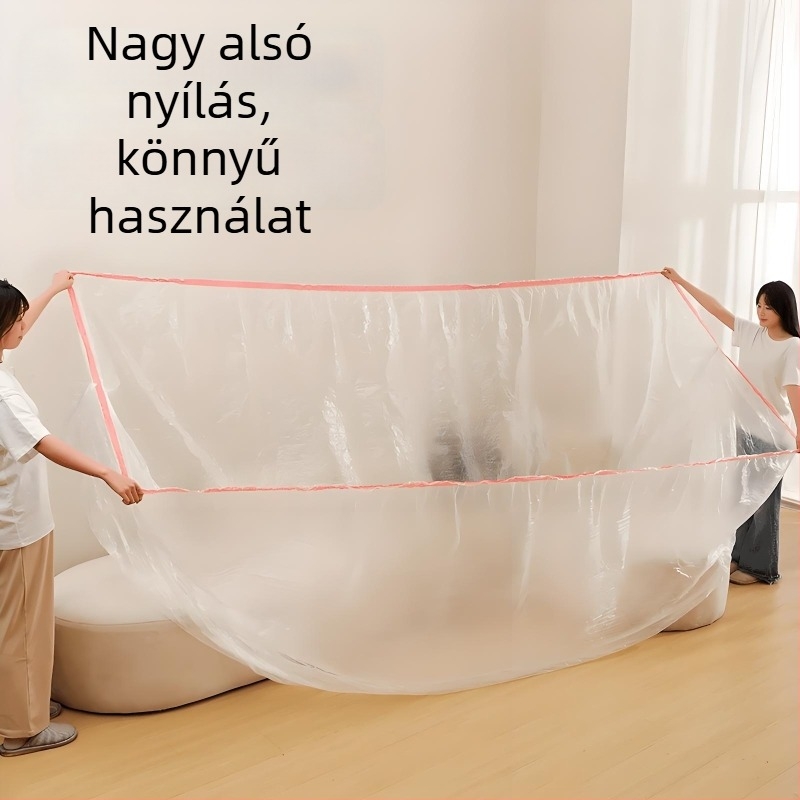 Egyszer használatos porvédő kanapéhoz és ágyhoz – teljes fedés elasztikus mandzsettákkal, műanyag fólia (PE/polietilén), testreszabható