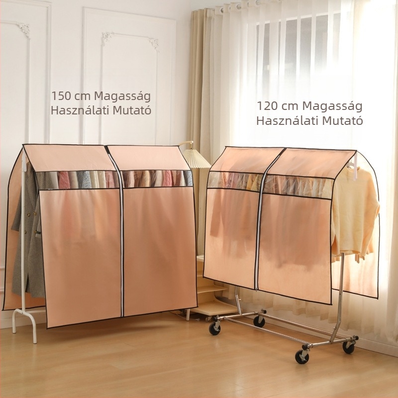 Ruhaakasztó porvédő huzat, nemszőtt textilből, por- és nedvességálló, ruhásszekrényhez, modern minimalist stílus