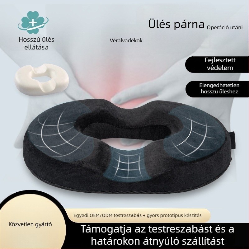 Memóriahabos székpárna, légáteresztő, lassú visszapattanás, ergonomikus deréktámasz irodai használatra