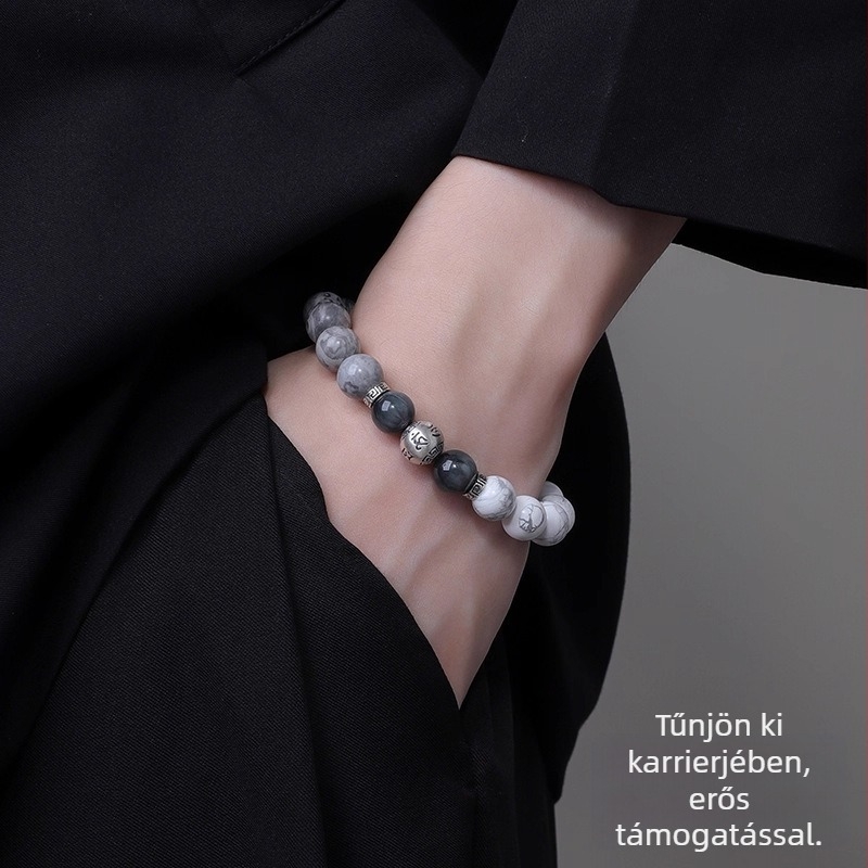Kézzel készített kristály karkötő pároknak, betűs gyöngyökkel, új kínai stílus
