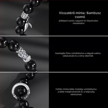 Geometriai obszidián karkötő, kézzel készített, új kínai stílus, utazási szuvenír