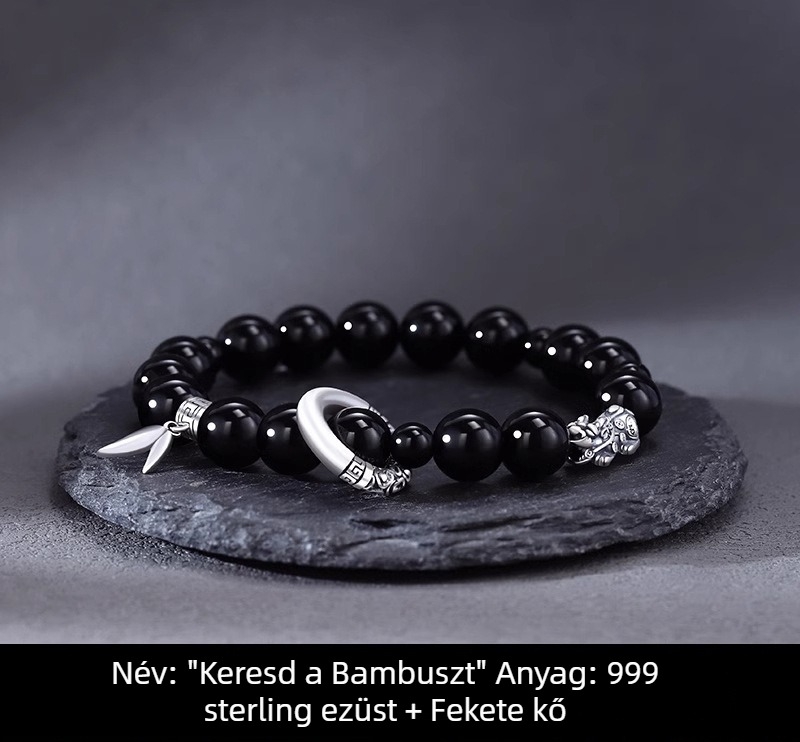 Geometriai obszidián karkötő, kézzel készített, új kínai stílus, utazási szuvenír