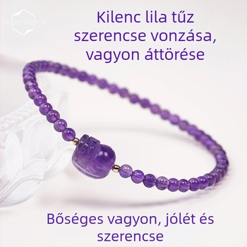 Nőknek szóló ametiszt kristály karkötő, állat-/zodiákus alak, irodai stílus, kódszám S5645, 2025 tavasz