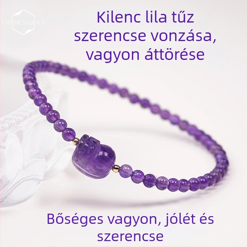 Nőknek szóló ametiszt kristály karkötő, állat-/zodiákus alak, irodai stílus, kódszám S5645, 2025 tavasz