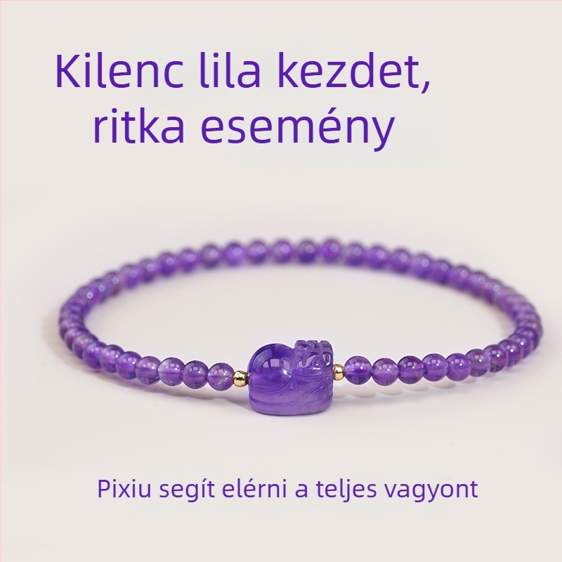 Nőknek szóló ametiszt kristály karkötő, állat-/zodiákus alak, irodai stílus, kódszám S5645, 2025 tavasz