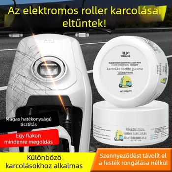 Multifunkciós tisztító paszta elektromos járművek és motorkerékpárok karcolások elleni; visszaállítja a műanyag burkolat felületét. Márka: Yixiang; Eredet: Guangdong; Csomagolás: 50 db; Hatások: mély, biztonságos dekontamináció.