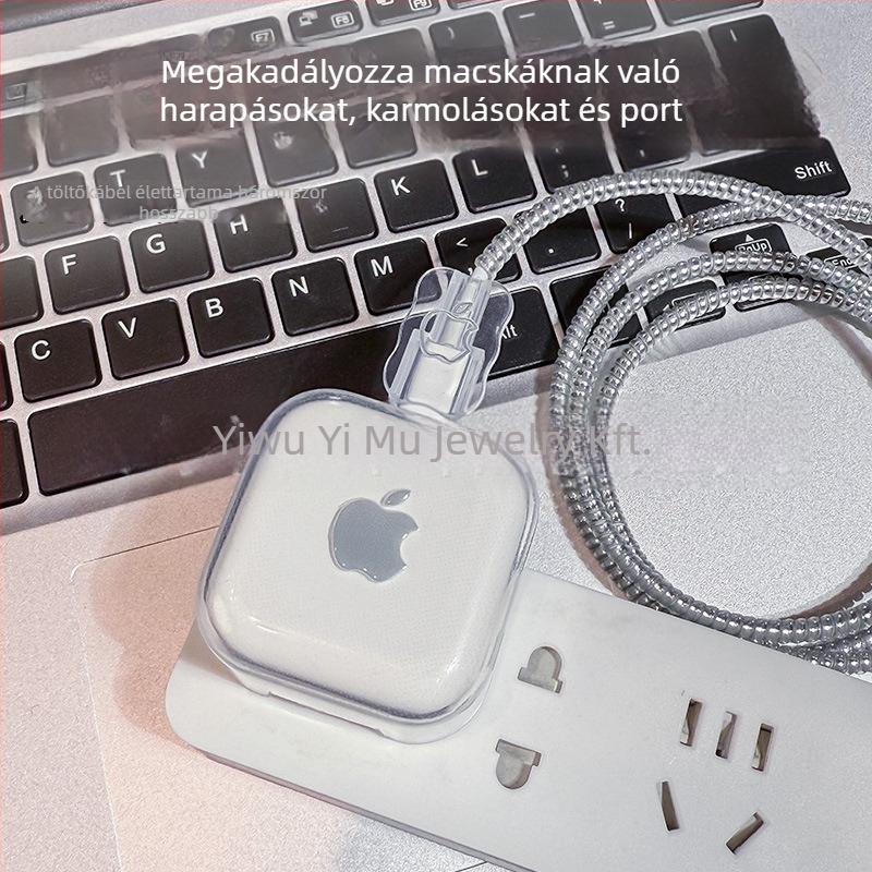 Adatkábel védőburkolat anti-szakadás védelemmel, PC anyag, kábeltekerő, egyszerű design