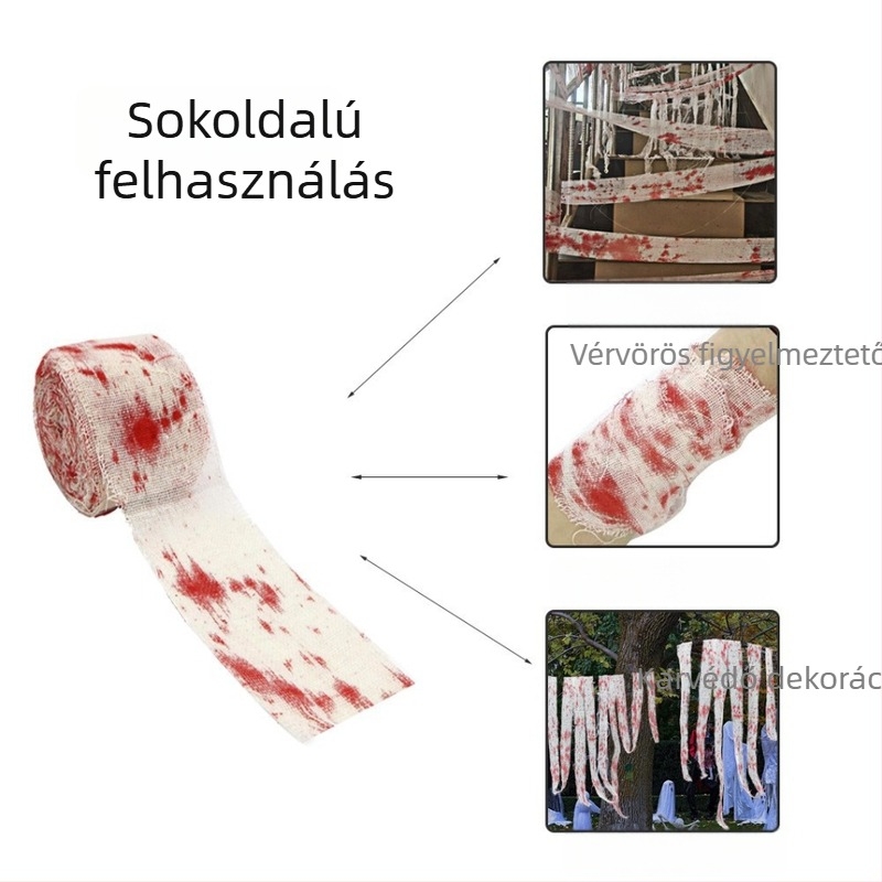 Halloween: véres géz kötszer rekvizit kísértet házhoz és dekorációhoz