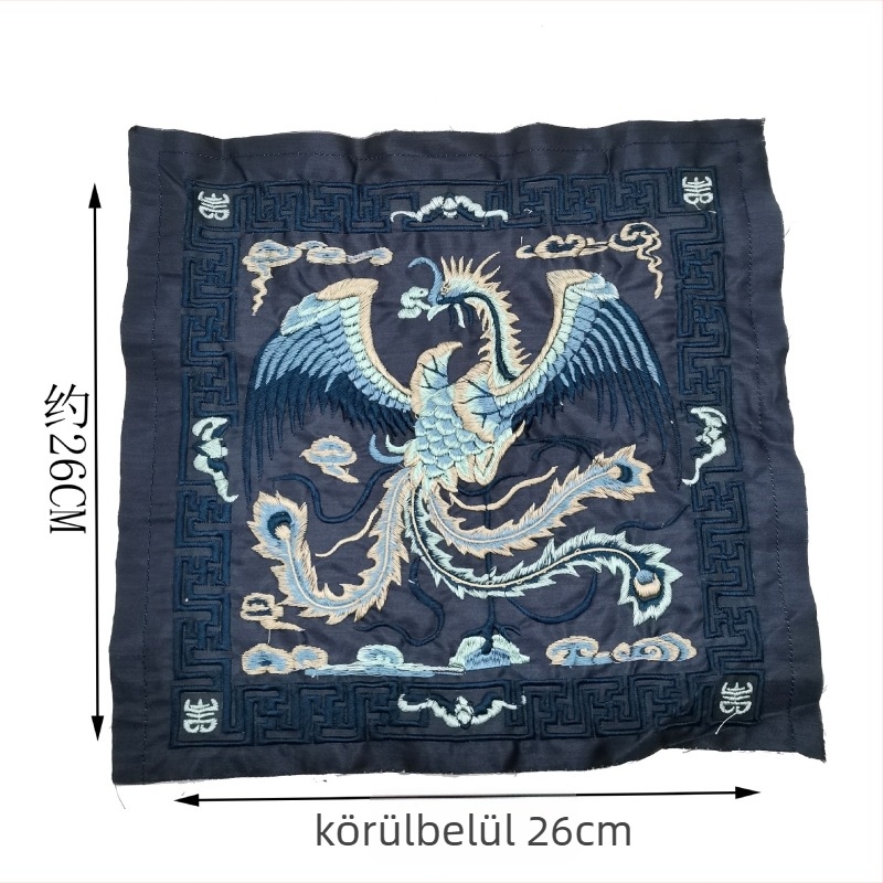 Új etnikus motívumos hímzett applikáció – crane motívummal, poliészter fonalból, ruházatra, márka Fusheng Da