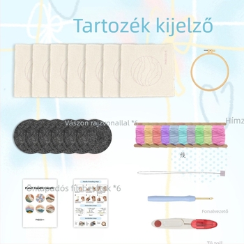 DIY hímzéses pohár alátét készlet, kézzel készített alátét oldalbútor védővel, hímzett ajándék