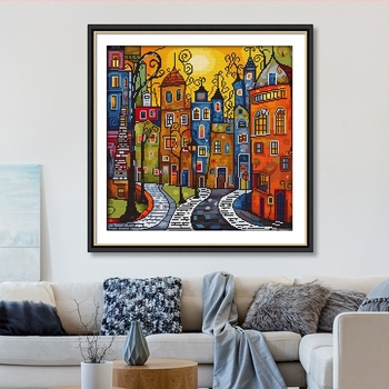 Cherish táj keresztszemes készlet – 14ct pamut vászon, modern minimalist stílus