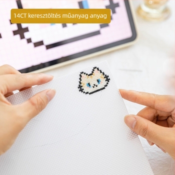 Koreai stílusú EVA keresztszemes hímzőkészlet műanyag hálóval ellátott lemezen