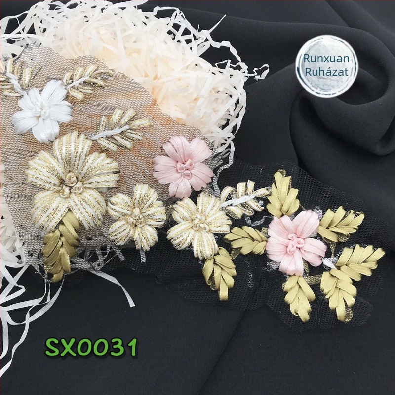 3D gyanta virág hímzett folt ruházathoz - kézzel készített DIY kiegészítő, Runxuan Clothing márka