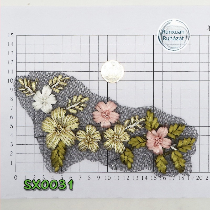 3D gyanta virág hímzett folt ruházathoz - kézzel készített DIY kiegészítő, Runxuan Clothing márka