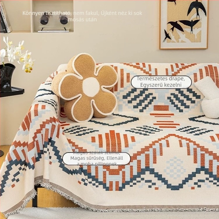 Chenille kanapéhuzat geometriai mintázattal szekcionált kanapóhoz, modern minimalista stílus (Anyag: Chenille; Minta: Geometriai; Alkalmas: szekcionált kanapé; Stílus: modern minimalizmus)