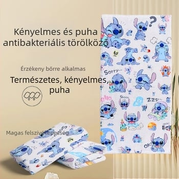Stitch gyermekek mikroszálas törölköző — sporttörölköző, nedvszívó és gyorsan száradó, nyomtatott mintával, 300–400 g, 21 szál, fürdő- és strandhoz