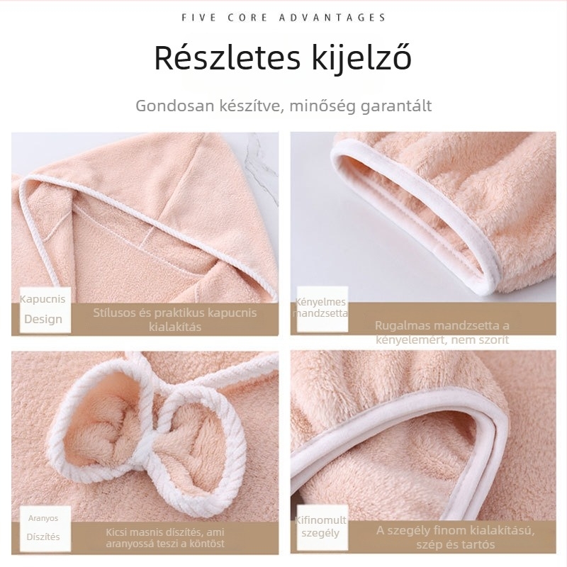 Női fürdőköntös korall fleece-ből, 100% poliészter, őszi használatra