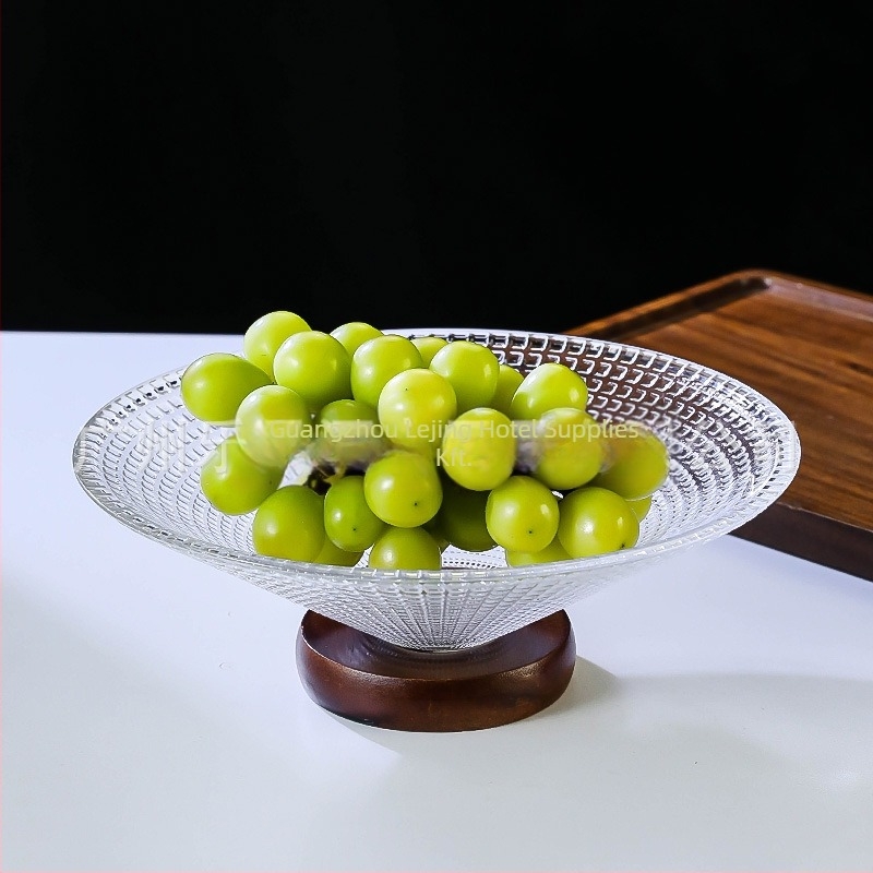 Üvegből készült gyümölcstál - minimalist stílus, nappaliba való nassolótál