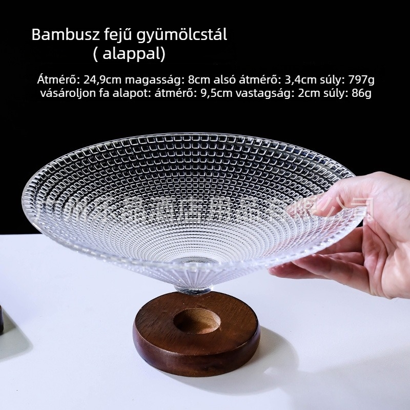 Üvegből készült gyümölcstál - minimalist stílus, nappaliba való nassolótál