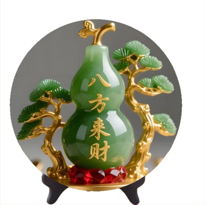 Feng Shui asztali dísz: tök alakú dekoráció műgyantából, modern minimalista stílus, testreszabott nyomtatás, modell 7300, gazdagság és szerencse