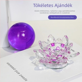 Üveg asztali dekoráció Forgó lótusz alapú, skandináv stílus, gravírozott, Fleivitz