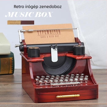 Retro írógép zenemű doboz – műanyag, klasszikus stílus, asztali vetítő dekoráció, kód 19100959732