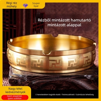 Vastagított sárgaréz hamutartó, kínai stílusú íróasztali dísz