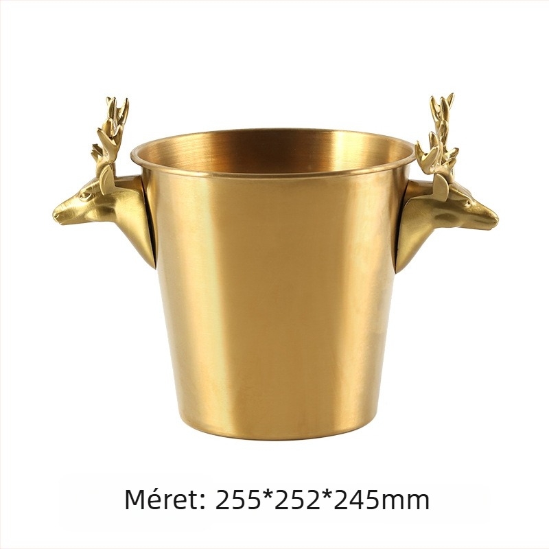 Fém őz fej formájú jégvödör – könnyű luxus, modern művészet stílusú dekoráció, otthonra, bárba, szállodába és lounge-hoz