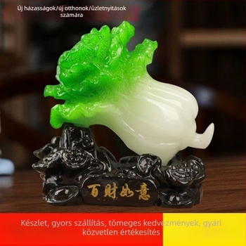 Jiushun kínai stílusú díszfigura gyantából, gravírozott és kézzel festett