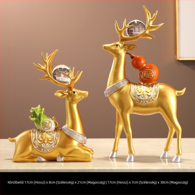 Prosperitás szarvas dísz gyantából, Lei xinda, gravírozott, testreszabható, új kínai stílusú nappali dekoráció
