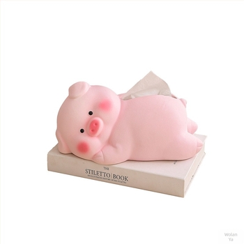 Oldalra fekvő malac formájú kerámiából készült papírtörlő tartó – vízálló, többfunkciós, nappaliba, fürdőszobába és irodába