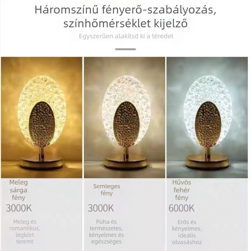 Érintéses LED éjszakai világítással ellátott asztali lámpa, modell AL7552, max 36V, atmoszférikus fény, modern minimál stílus