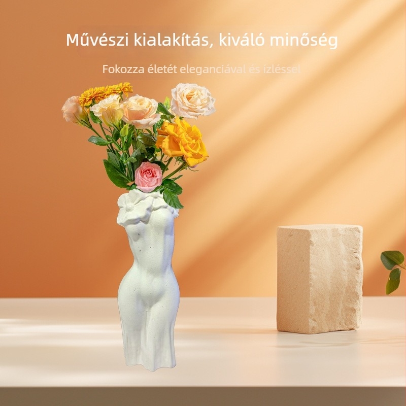 Minimalista geometriai kerámia virágváz | modern egyszerű stílus | kerámia anyag