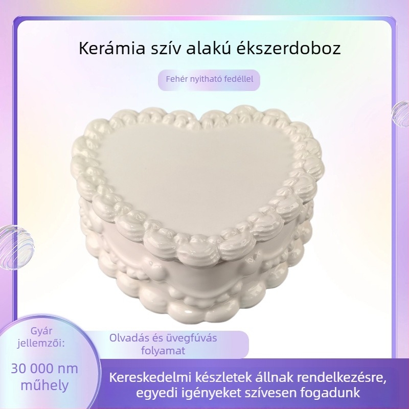 Skandináv stílusú porcelán ékszerdoboz gyűrűknek, láncoknak és fülbevalóknak – elegáns tárolás és otthoni dekoráció