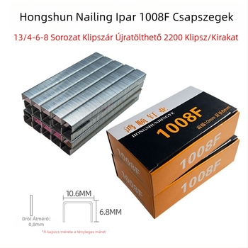 Kézi U-alakú szegbelövő pisztoly, kód 1008F, 2200 darabos doboz